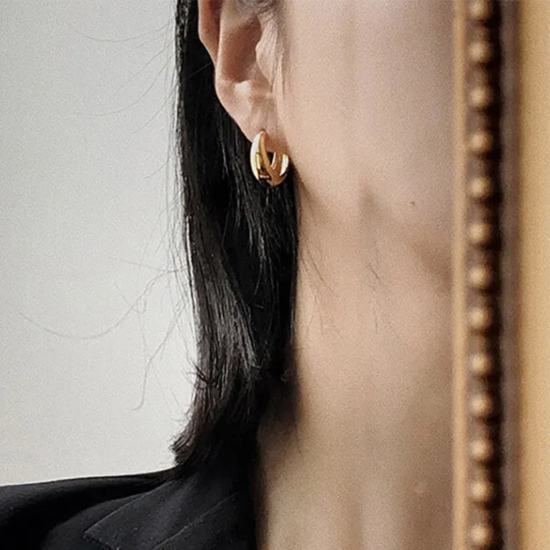 Minimalist 925 Sterling Silver Stud Earrings for Women