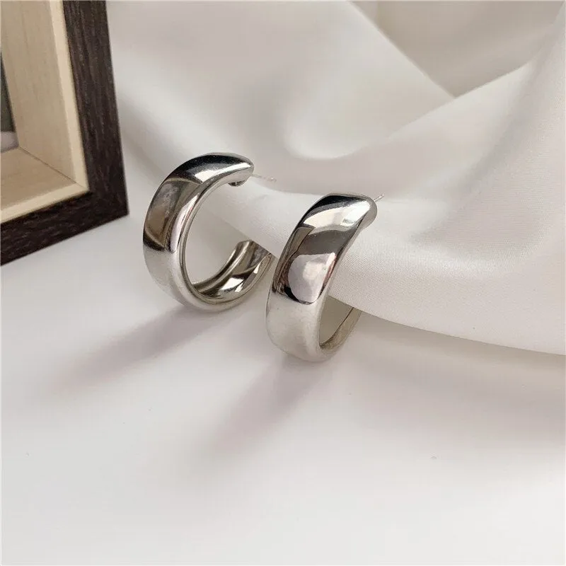 Minimalist Brand Hoop Circle Earring