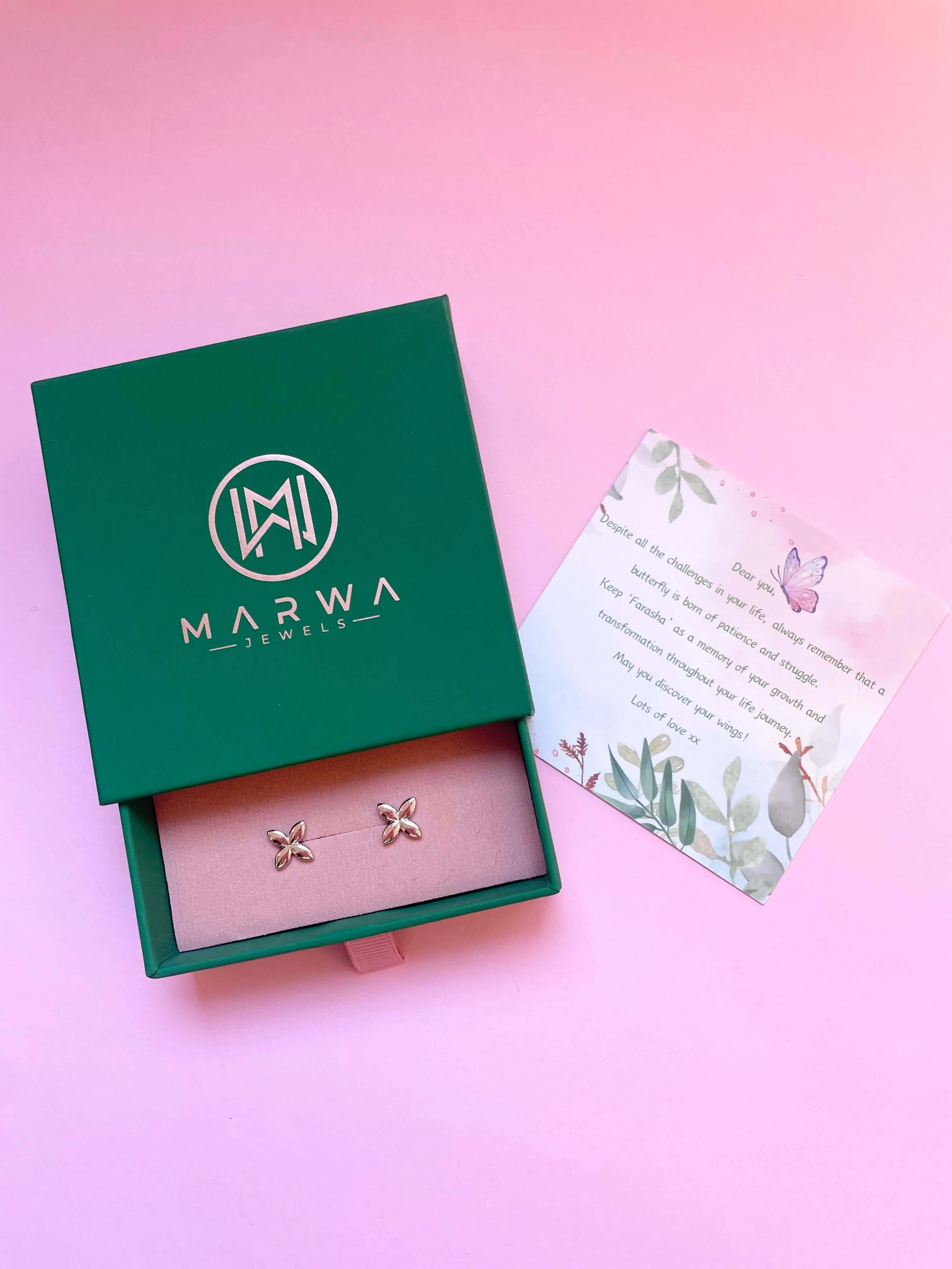 Minimalist Butterfly Earrings | Rose Gold