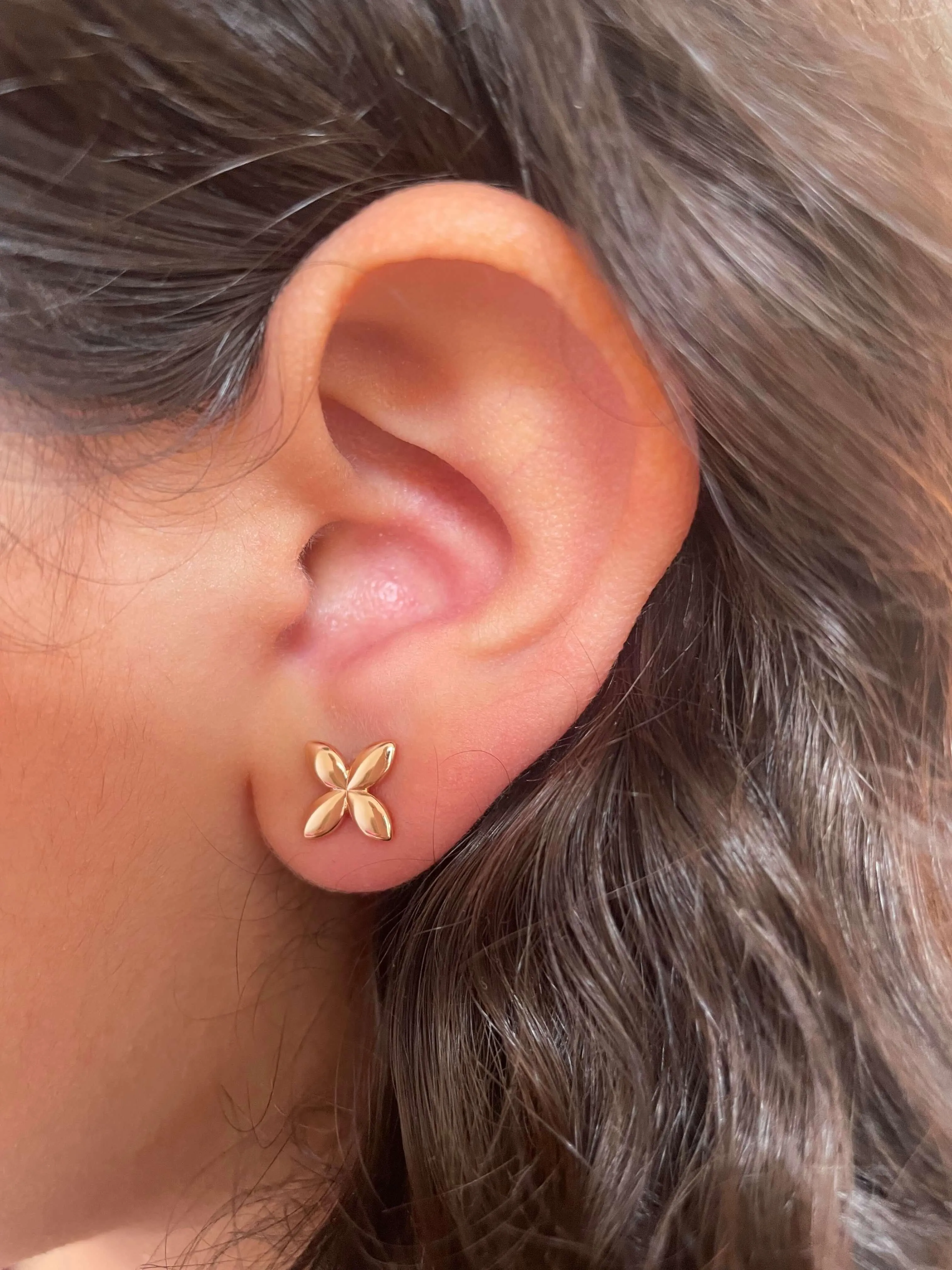 Minimalist Butterfly Earrings | Rose Gold
