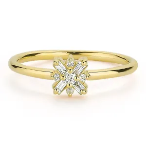 Minimalist Cluster Diamond Ring in Real Gold