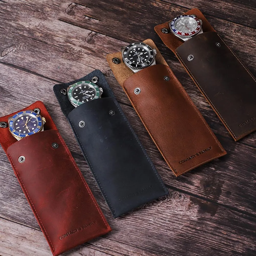 Minimalist Leather Watch Case (Brown)