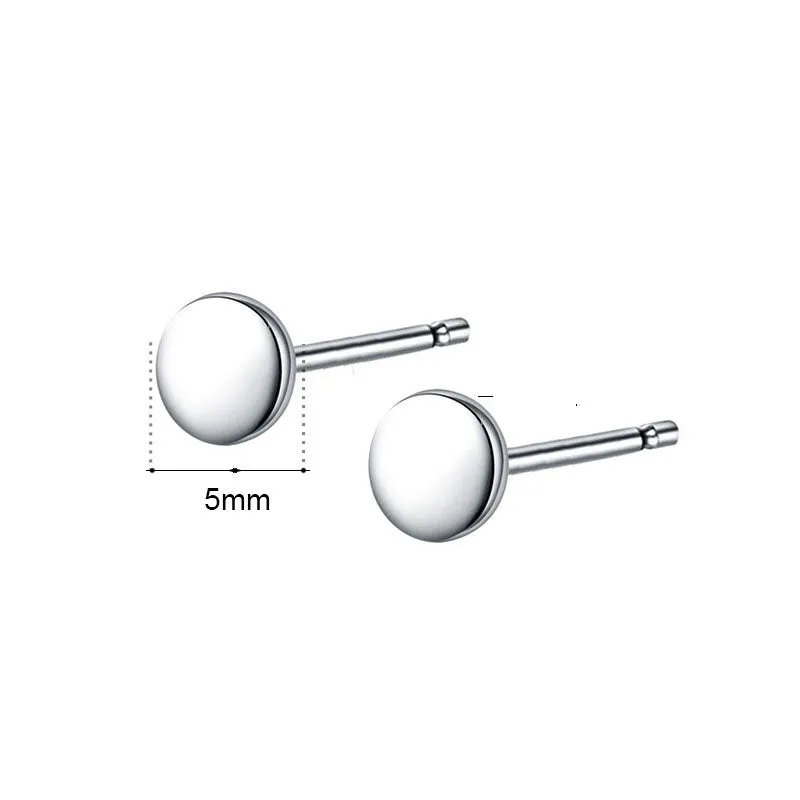Minimalist Round Stud Earrings in Sterling Silver