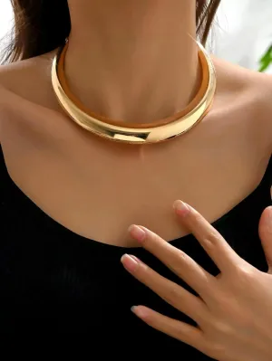 Minimalist Solid Choker Statement Necklace Modern Necklace Creative Jewelry-Default