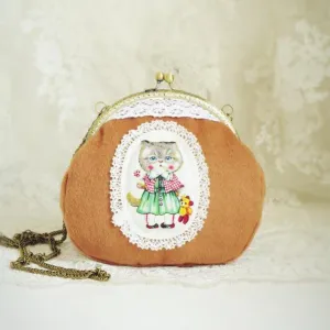 Miss Whiskers the Kitten    Bag Kawaii Academia Y2K Cottagecore Coquette Fairycore Dollette Princesscore