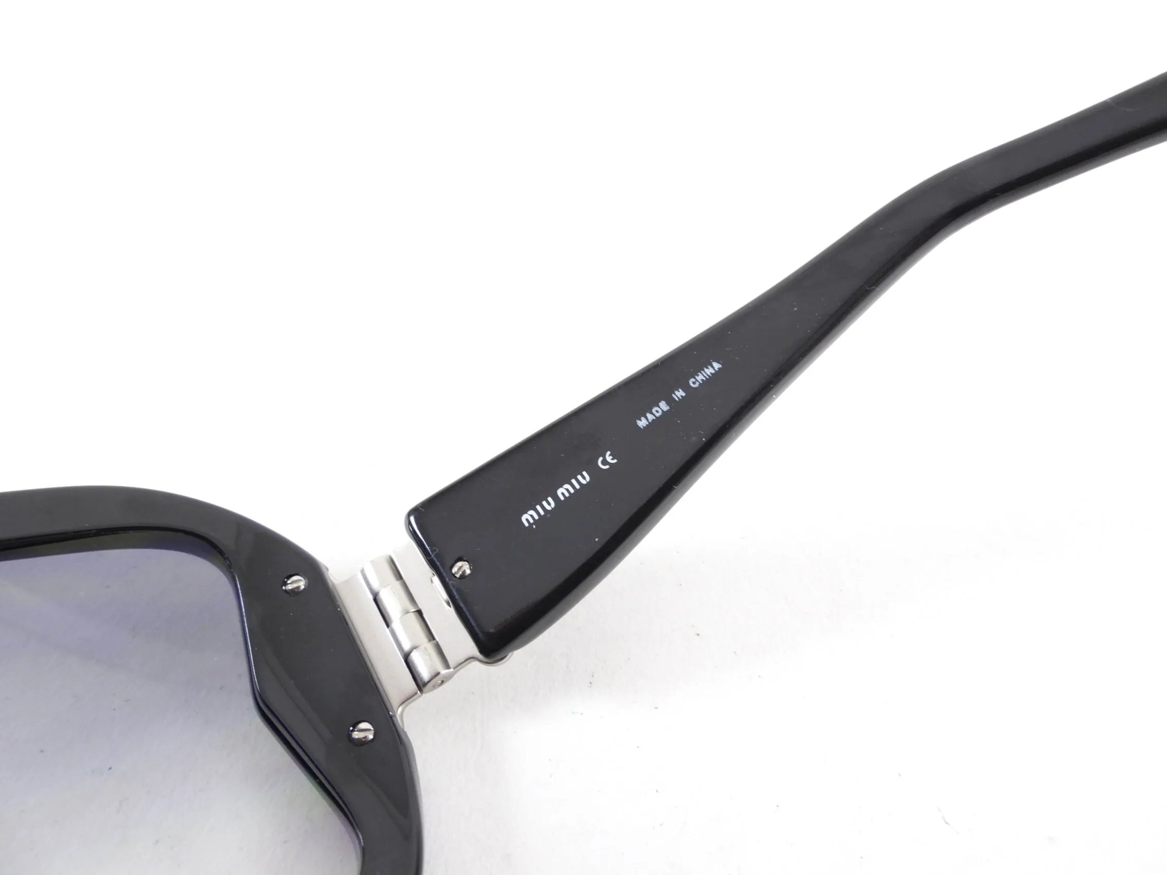 Miu Miu Black Stud Oversized Shield Wrap Sunglasses