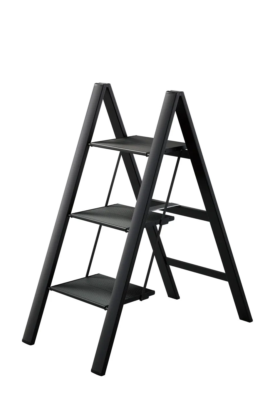 Ml8Bka Lucano Alum Slim 3-Step Stool (Black)
