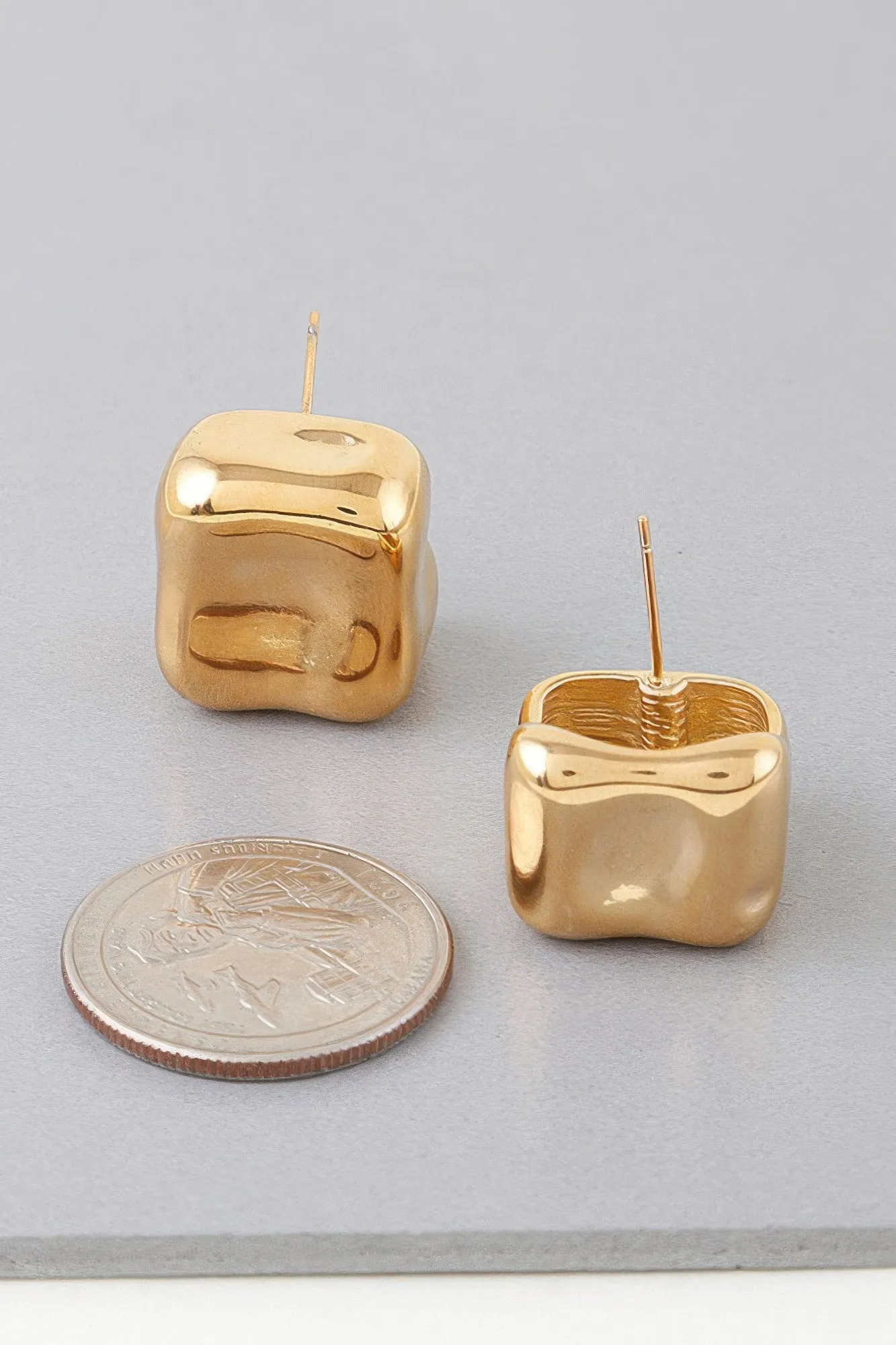 Modern Cube Stud Earrings