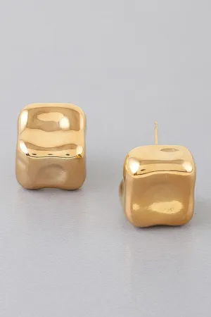 Modern Cube Stud Earrings