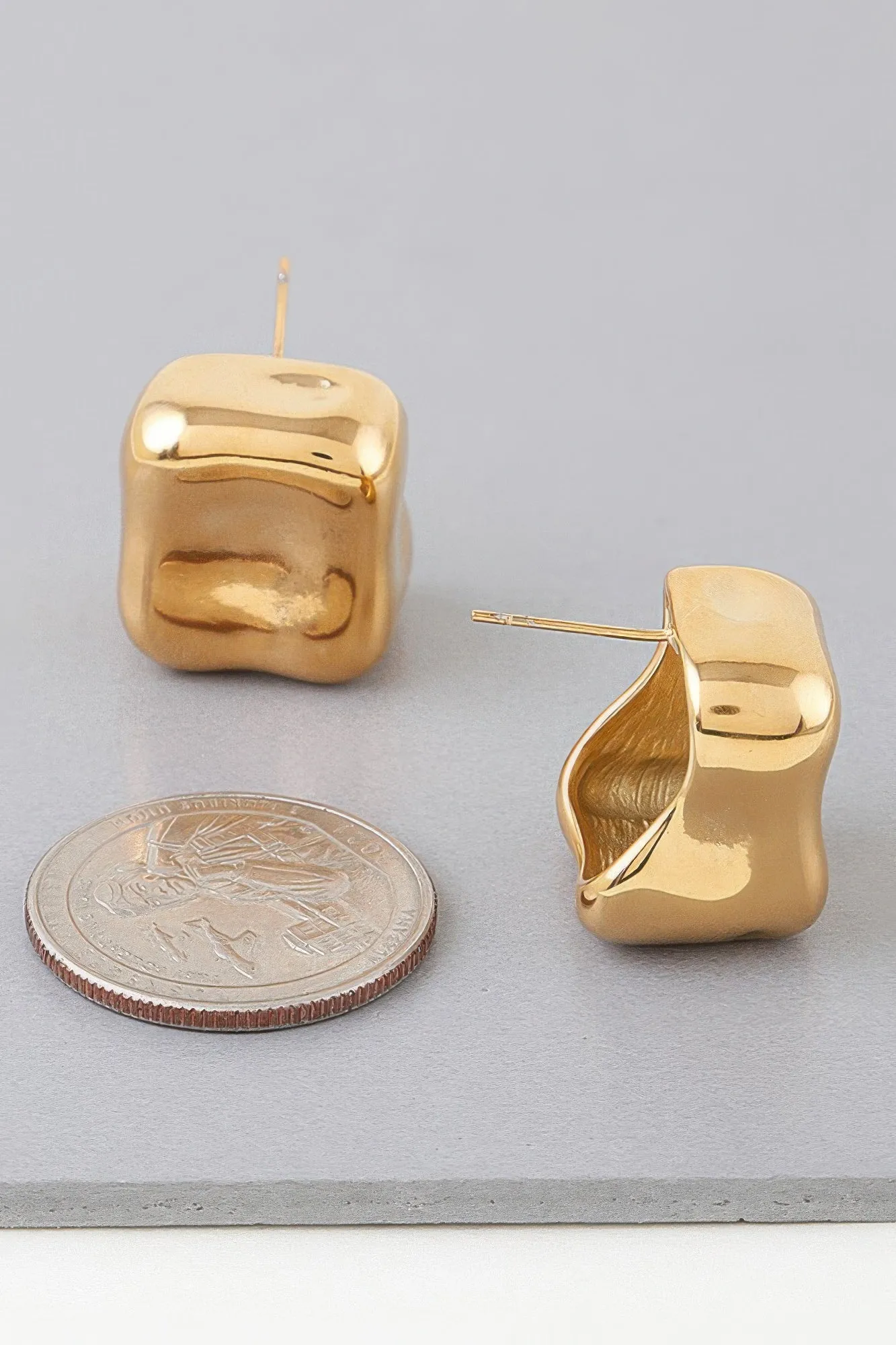 Modern Cube Stud Earrings