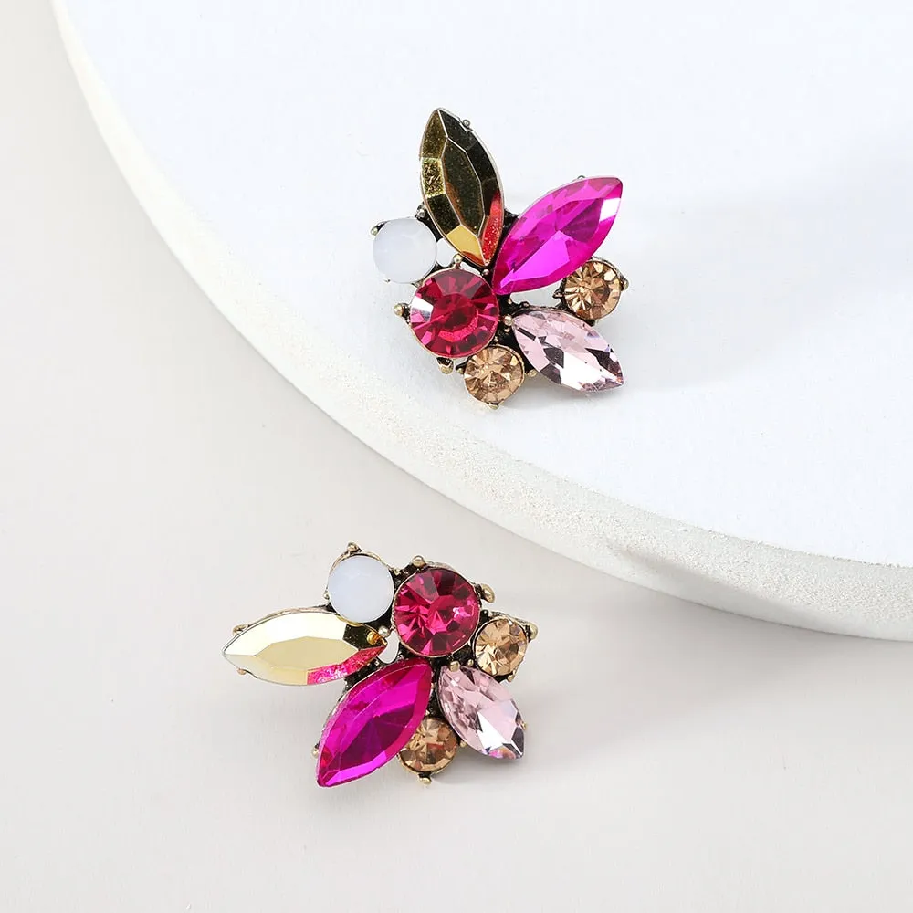 Modern Korean Fashion Geometric Stud Earrings For Women