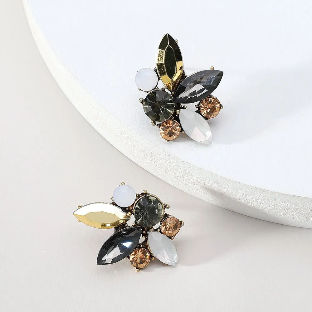 Modern Korean Fashion Geometric Stud Earrings For Women