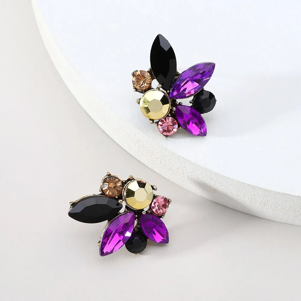 Modern Korean Fashion Geometric Stud Earrings For Women