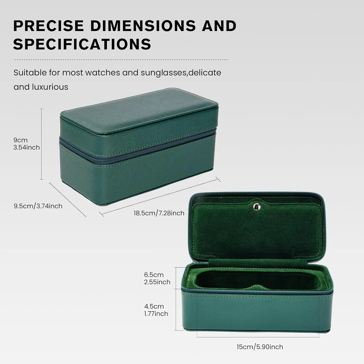 molshine Watch & Sunglasses Portable Case,Eyeglasses & Jewelry Holder Storage Travel Box for Women Men Girl Model