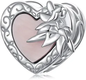 Mom Charm 925 Sterling Silver Love Heart Anniversary Birthstone Angel Bowknot Family DIY Gift Charm for Pandora Charm Bracelet