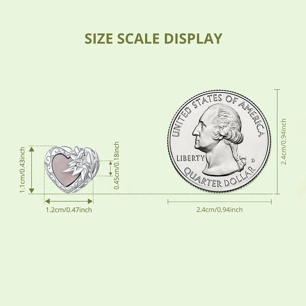 Mom Charm 925 Sterling Silver Love Heart Anniversary Birthstone Angel Bowknot Family DIY Gift Charm for Pandora Charm Bracelet