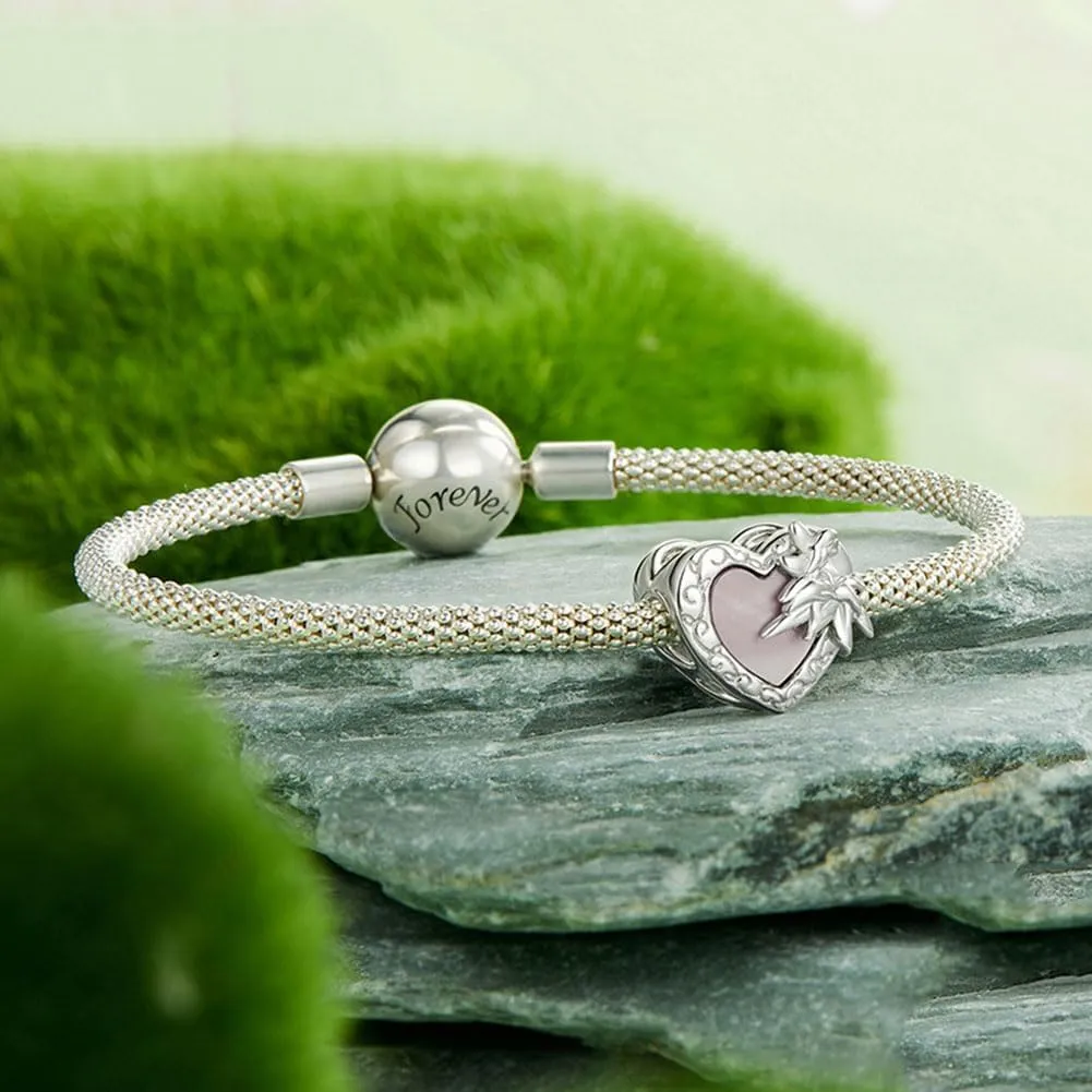 Mom Charm 925 Sterling Silver Love Heart Anniversary Birthstone Angel Bowknot Family DIY Gift Charm for Pandora Charm Bracelet