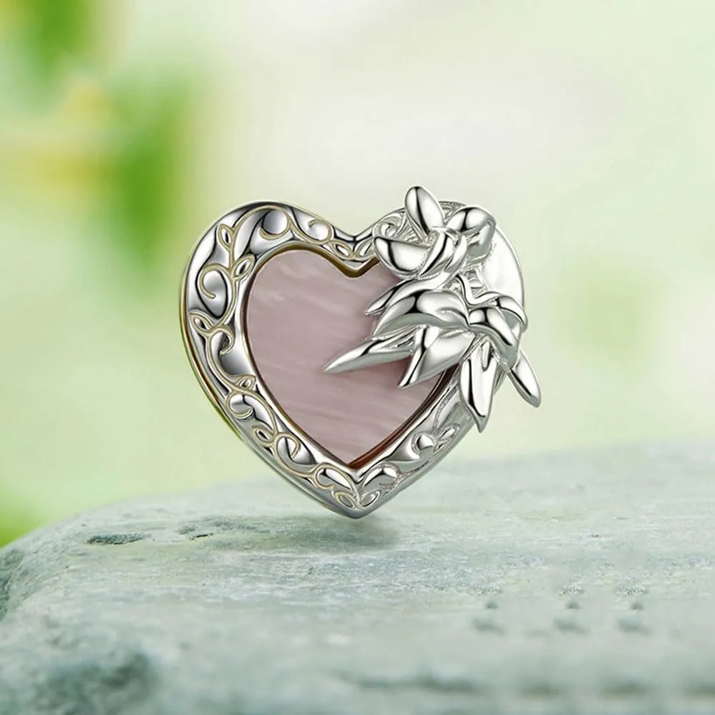Mom Charm 925 Sterling Silver Love Heart Anniversary Birthstone Angel Bowknot Family DIY Gift Charm for Pandora Charm Bracelet