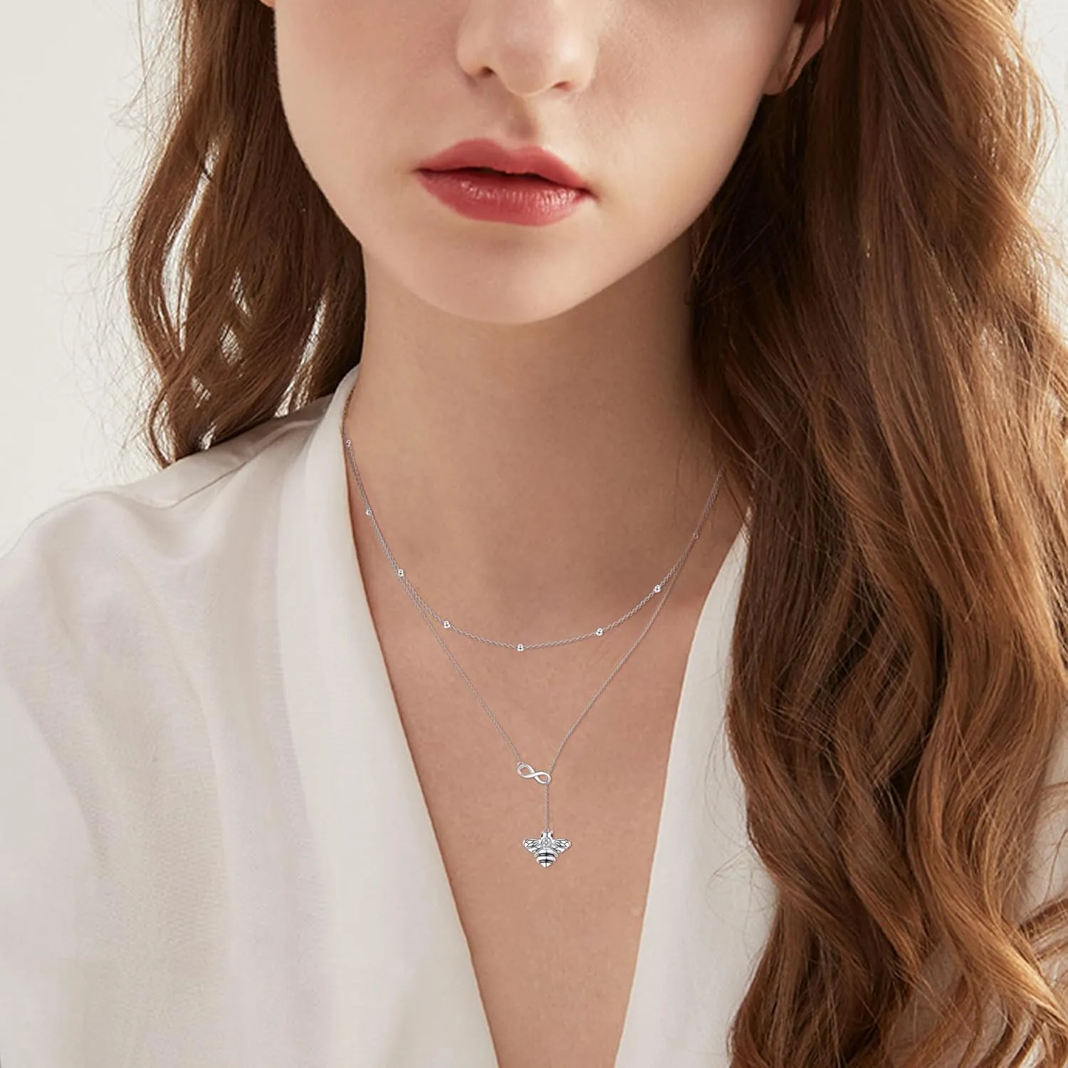 MONGAS Tree of Life/Lotus/Daisy/Layered Necklace Sterling Silver Stacked Layered Choker Necklace Jewelry Gifts for Women