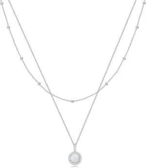 MONGAS Tree of Life/Lotus/Daisy/Layered Necklace Sterling Silver Stacked Layered Choker Necklace Jewelry Gifts for Women