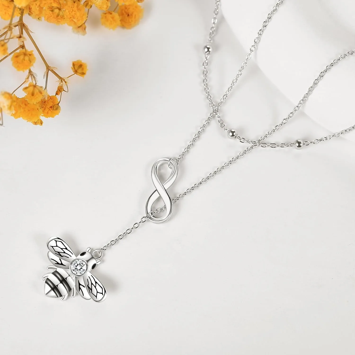 MONGAS Tree of Life/Lotus/Daisy/Layered Necklace Sterling Silver Stacked Layered Choker Necklace Jewelry Gifts for Women