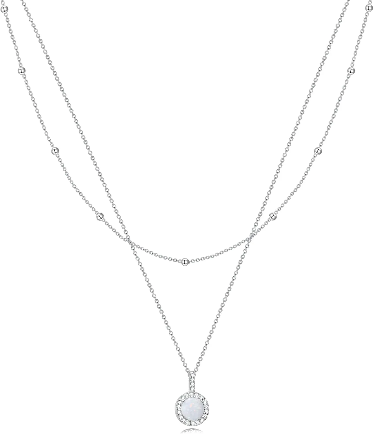MONGAS Tree of Life/Lotus/Daisy/Layered Necklace Sterling Silver Stacked Layered Choker Necklace Jewelry Gifts for Women