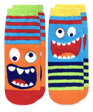 Monster Fuzzy Non-Skid Slipper Socks 2 Pair Pack