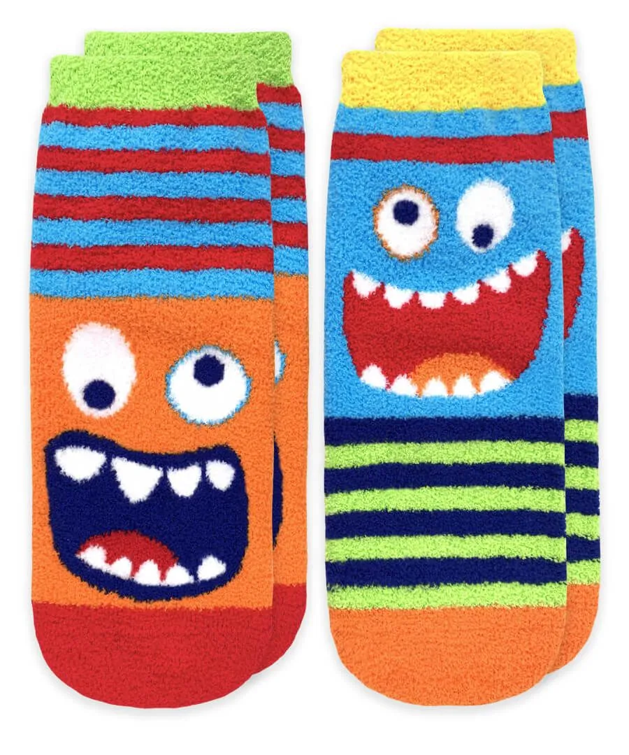 Monster Fuzzy Non-Skid Slipper Socks 2 Pair Pack