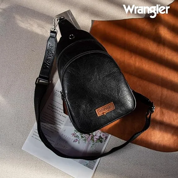 Montana West Wrangler Crossbody Chest Bag Dual Zippered Compartment