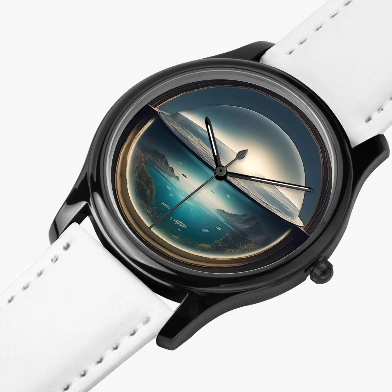 Montre à quartz classique de type noir "Déluge en bocal" (149)