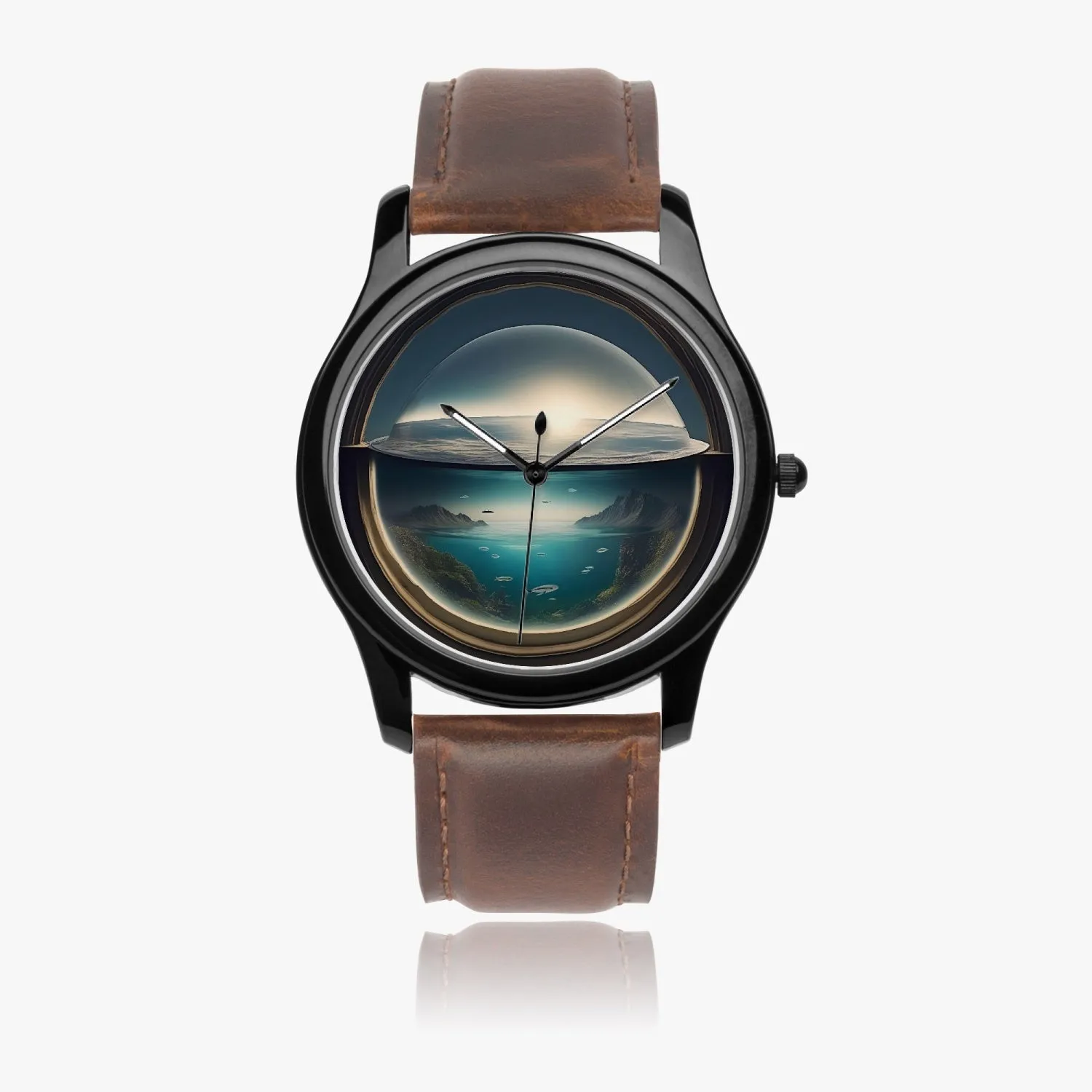Montre à quartz classique de type noir "Déluge en bocal" (149)