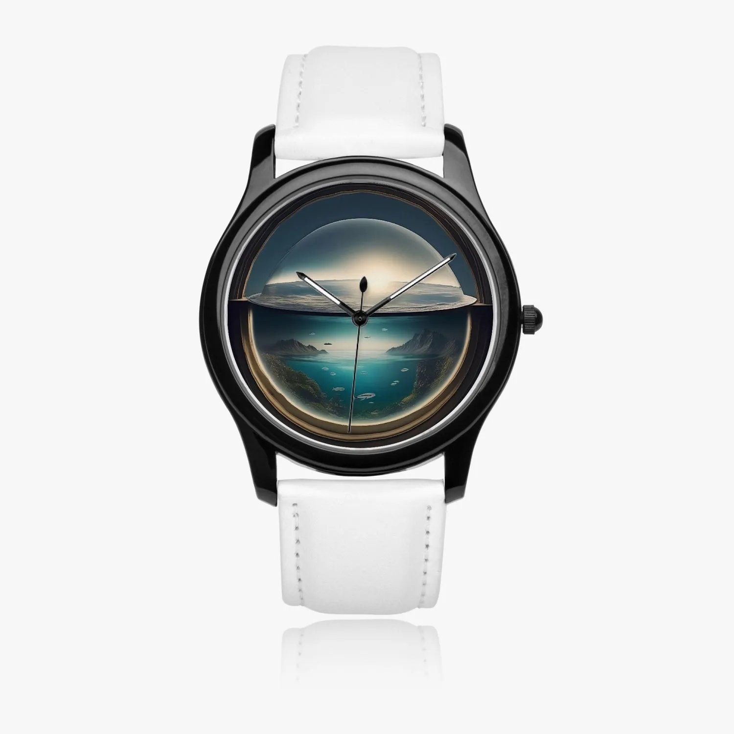 Montre à quartz classique de type noir "Déluge en bocal" (149)