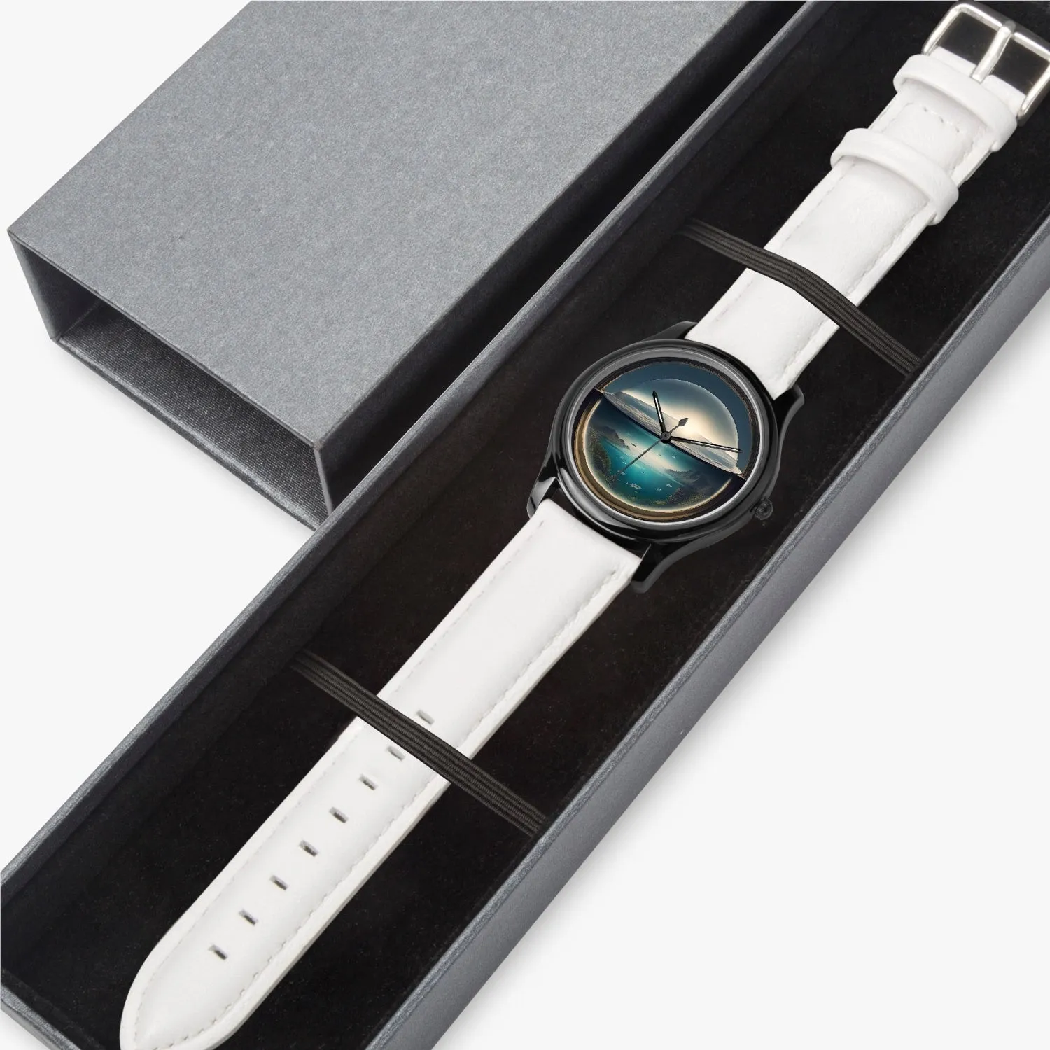 Montre à quartz classique de type noir "Déluge en bocal" (149)