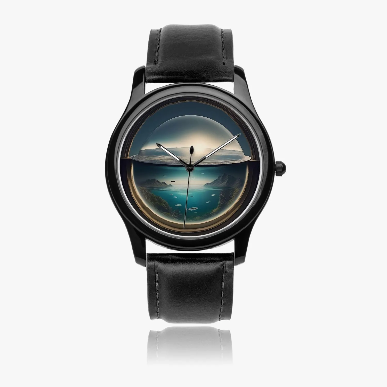 Montre à quartz classique de type noir "Déluge en bocal" (149)