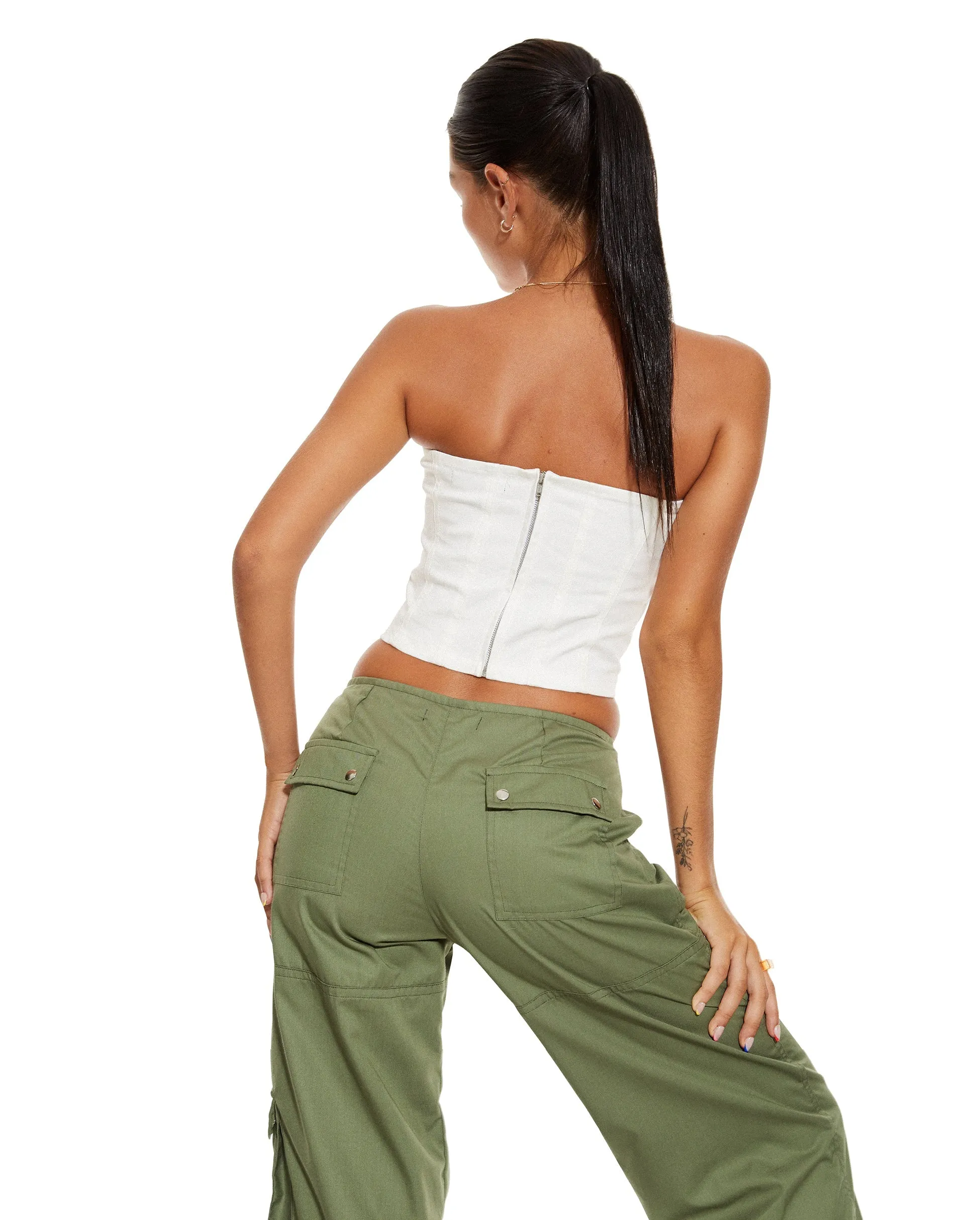 MOTEL X BARBARA Steia Corset Top in White