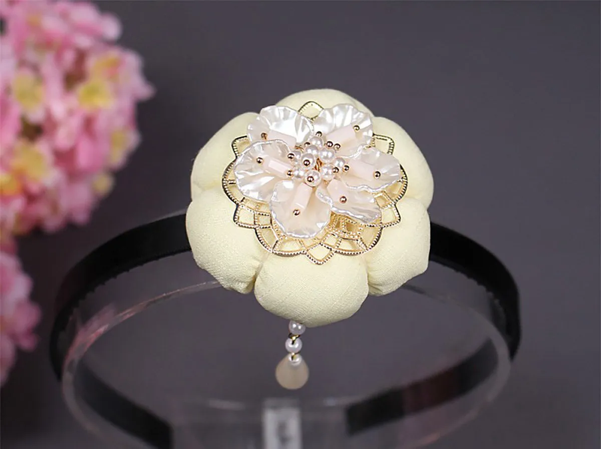 Mother of Pearl Floral Pumpkin Hairband (3 Colors)