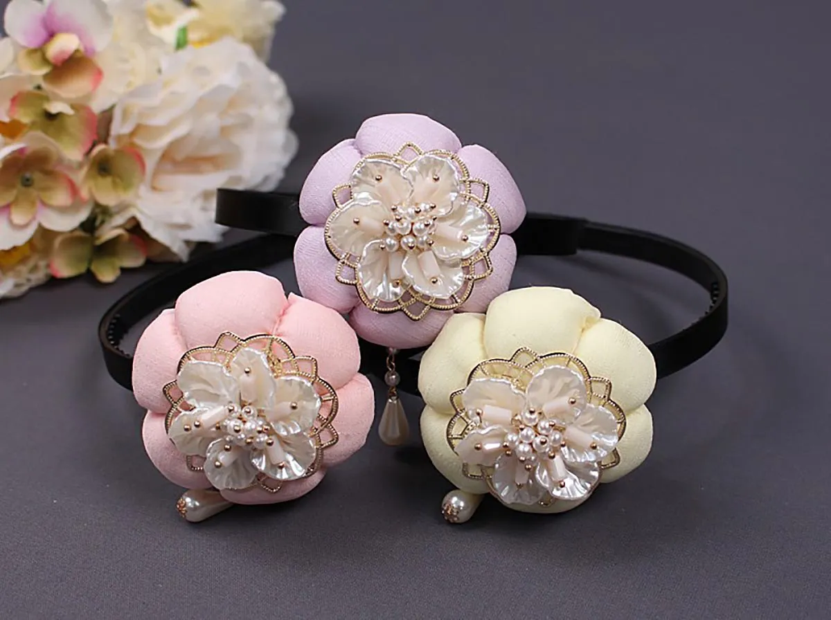 Mother of Pearl Floral Pumpkin Hairband (3 Colors)