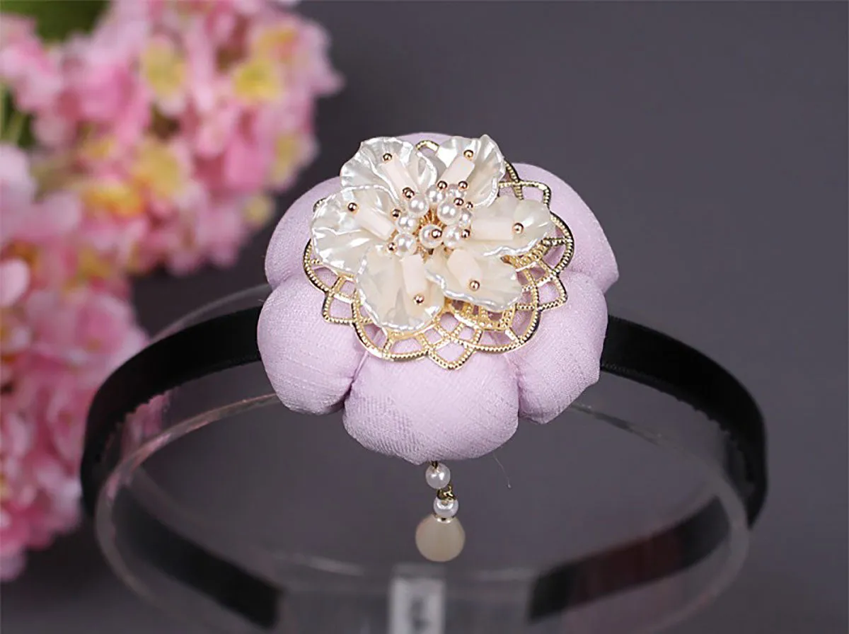 Mother of Pearl Floral Pumpkin Hairband (3 Colors)