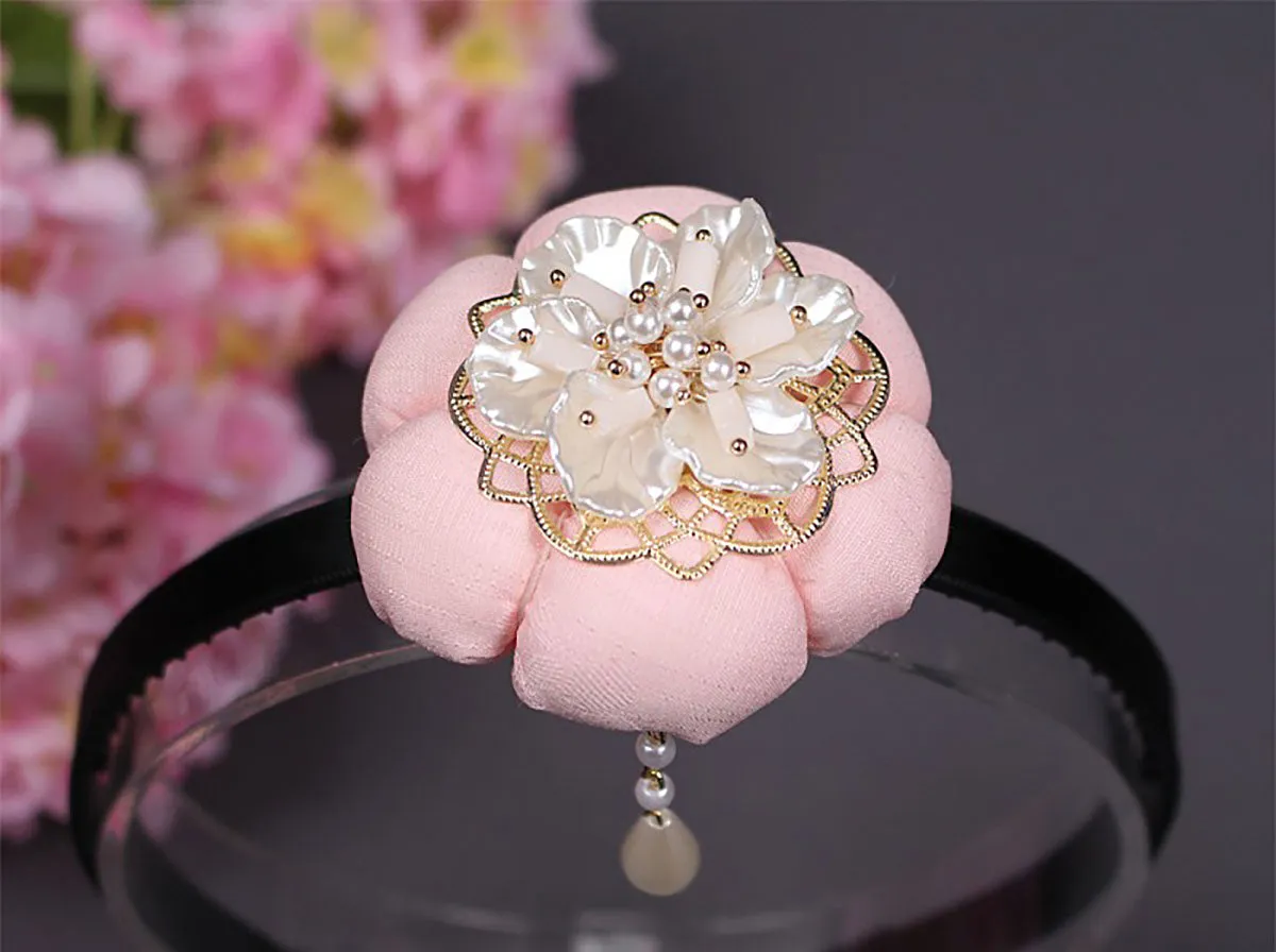 Mother of Pearl Floral Pumpkin Hairband (3 Colors)