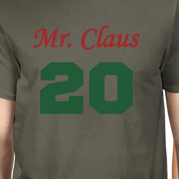 Mr. And Mrs. Claus Matching Couple Dark Grey Shirts