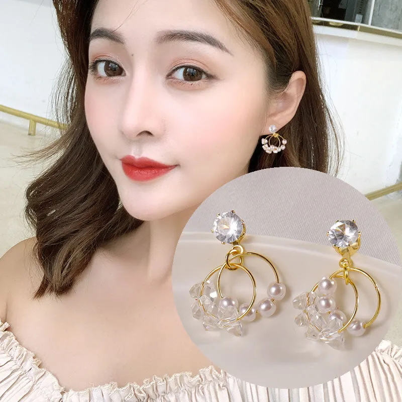 Multi Crystal Korean earring