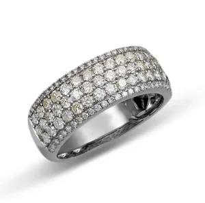 Multi-Row Band Diamond Ring 2.23ct 14K White Gold