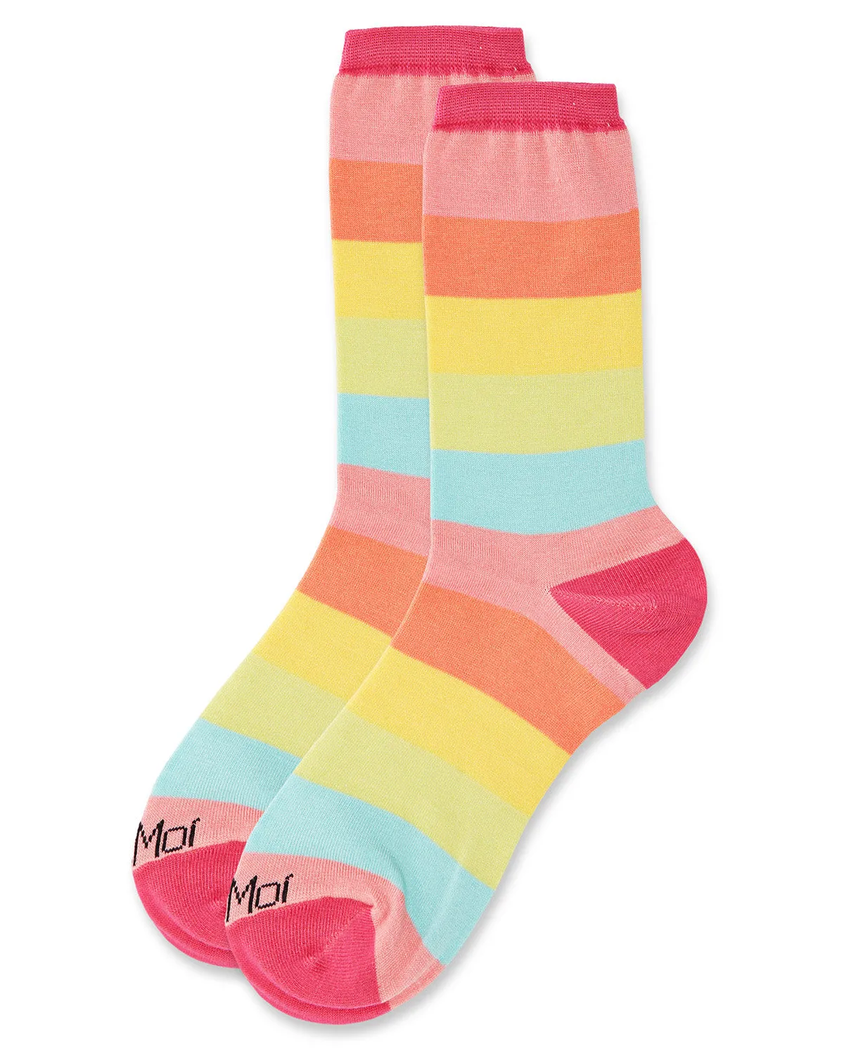 Multicolor Stripe Splash Bamboo Blend Crew Socks