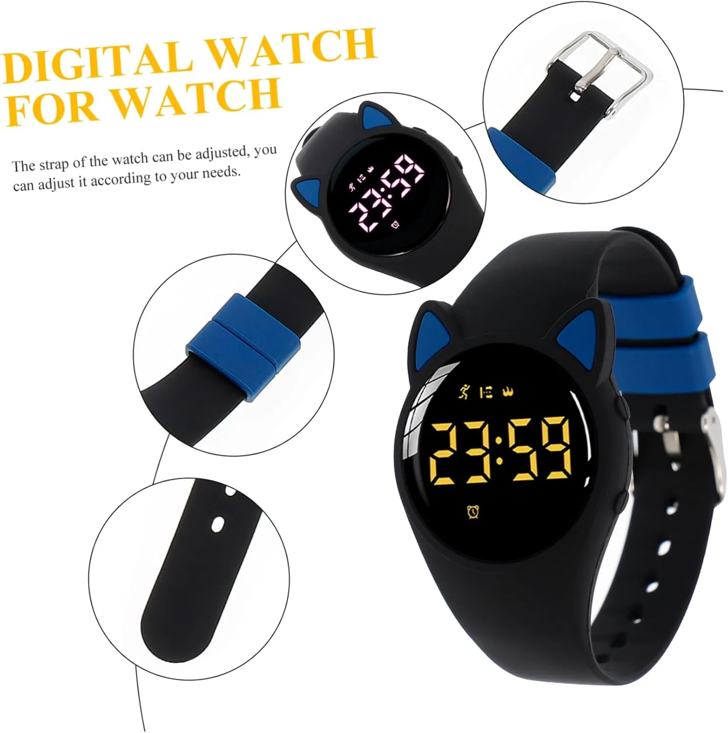 Multifunctional Digital Watch and Luminous Electronic Sports for Cute Design Present for Boys Display