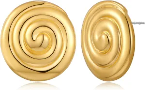 MUYAN Gold Ocean Conch Earrings for Women Fashion Spiral Shell Stud Earrings Beach Jewelry