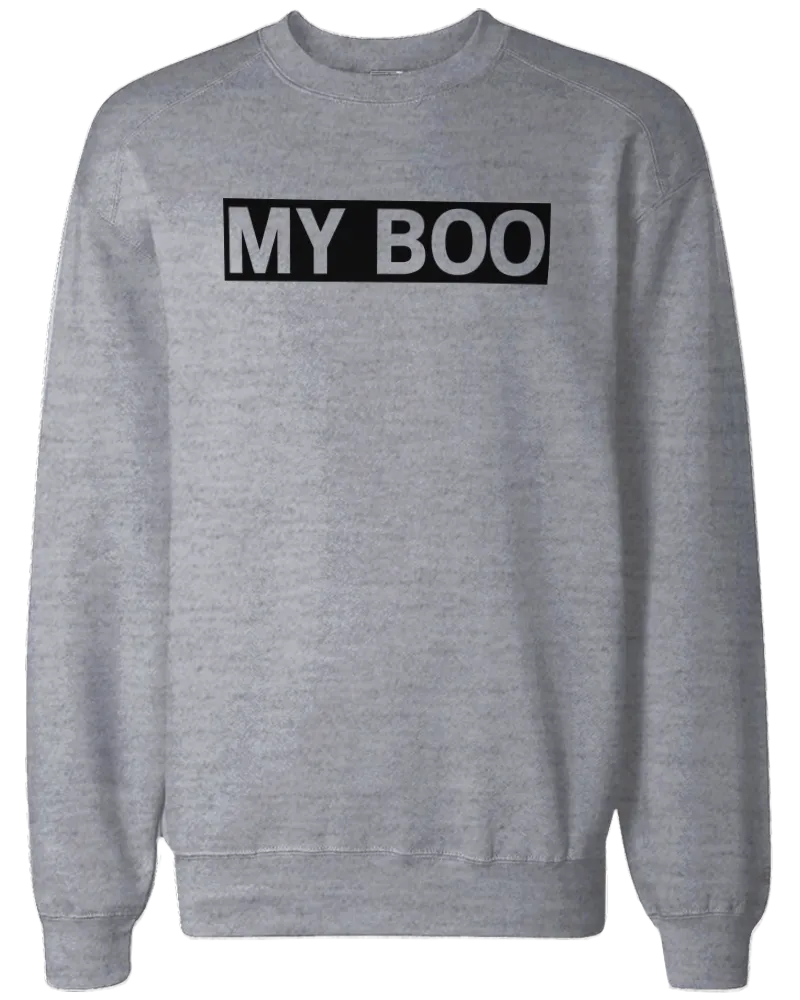 My Bae and My Boo Matching Grey Couple Sweatshirts Great Gift for Couples