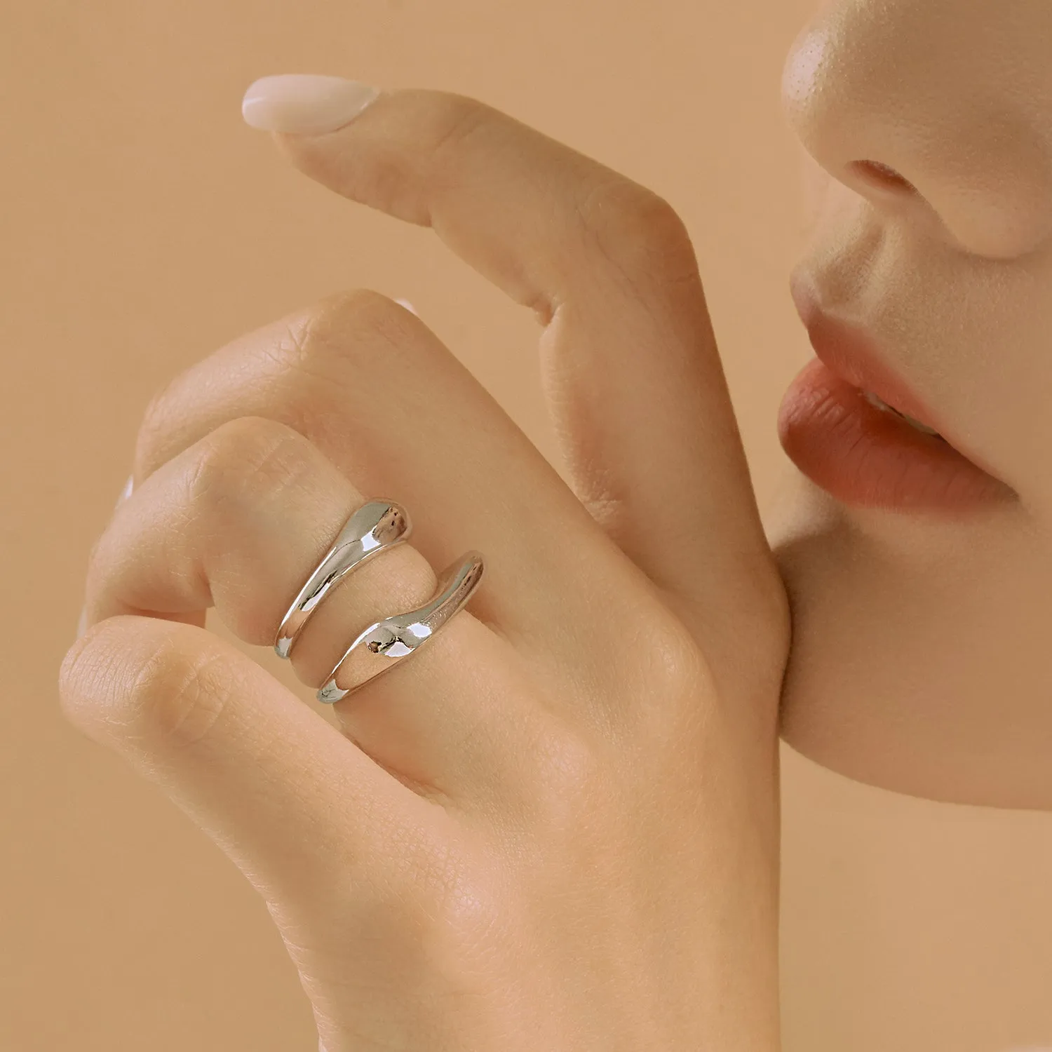 Natural Curve Rings SET