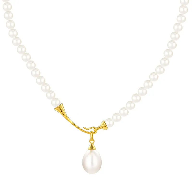Natural Teardrop Freshwater Pearl Pendant Necklace