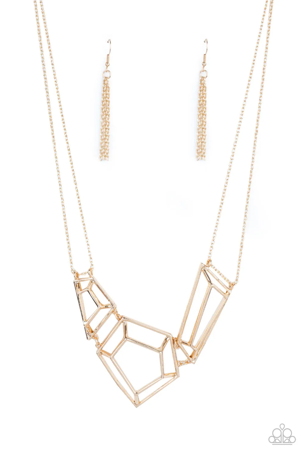 Necklace 3-D Drama - Gold N235