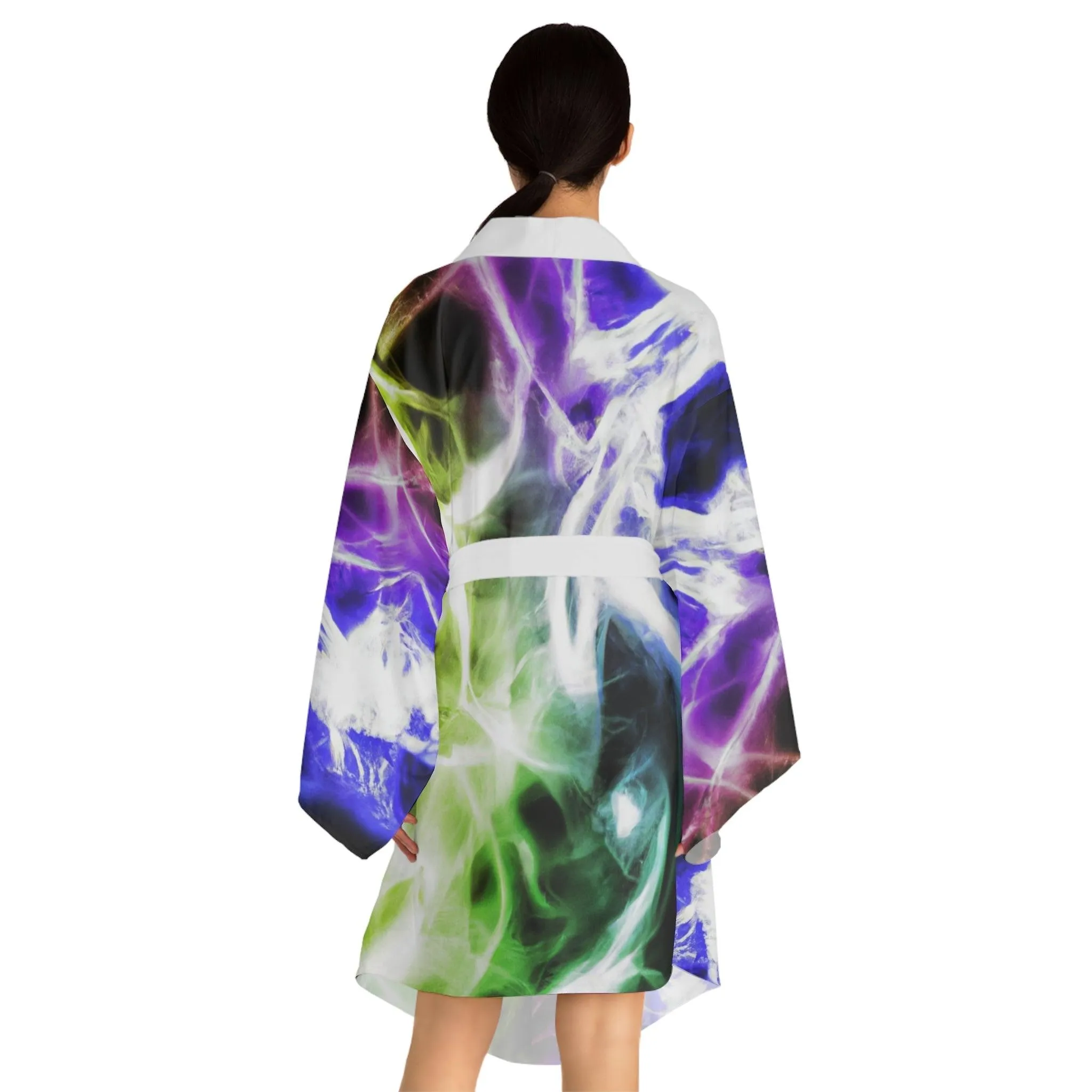Neon Smoke Shoe Long Sleeve Warm Comfortable Kimono Robe